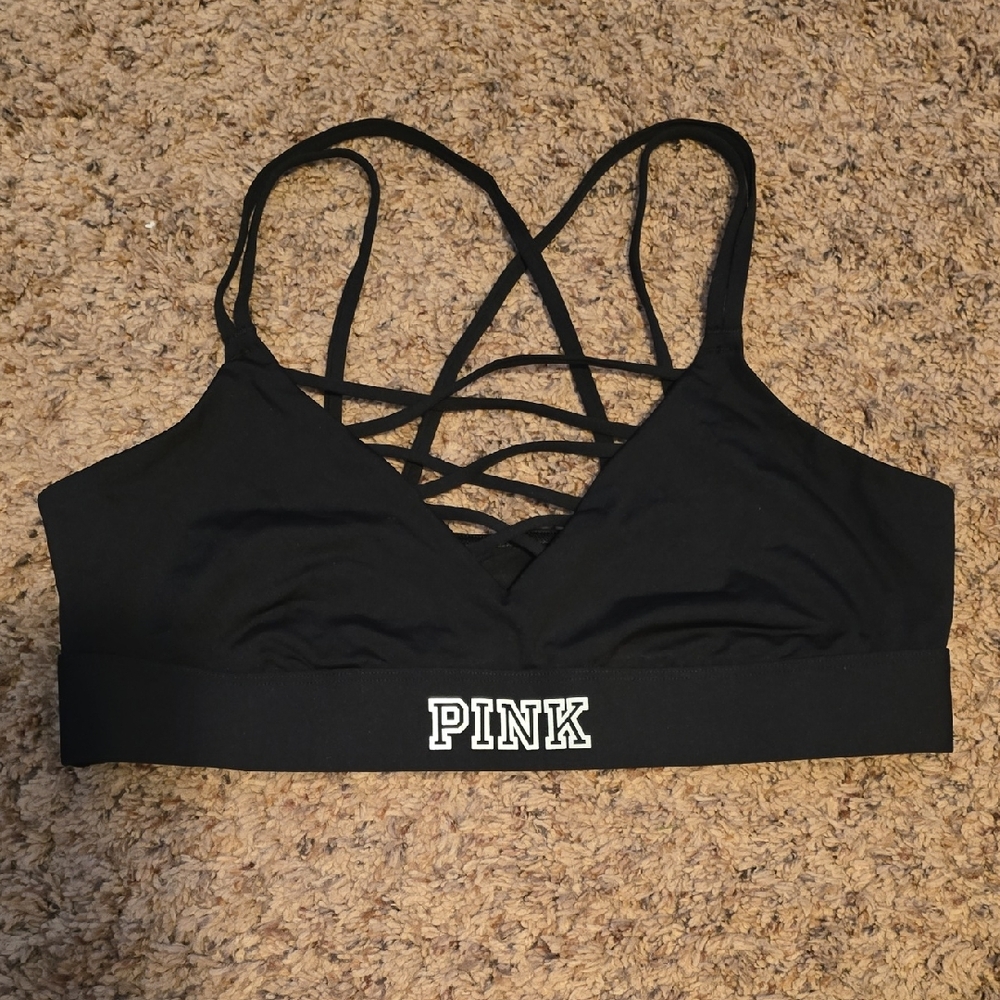 PINK Victoria's Secret Black Crisscross Bralette | NWOT